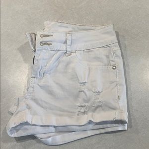 White jean shorts